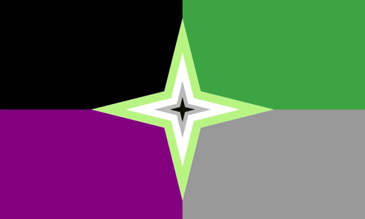 Aspec Flag with Agender colors in the middle star